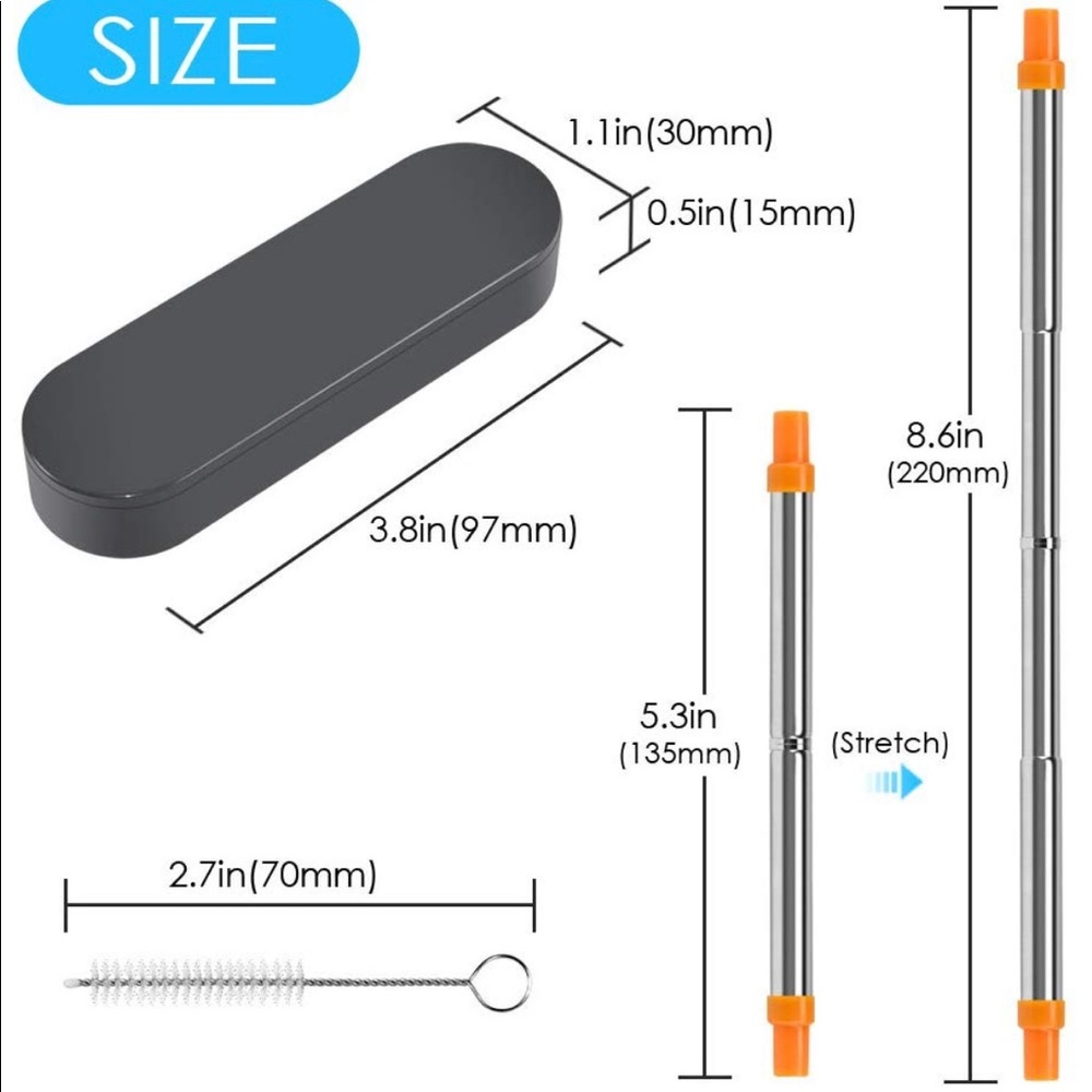 🥤NEW! Collapsable Reusable Straw!🥤 - Picture 4 of 5